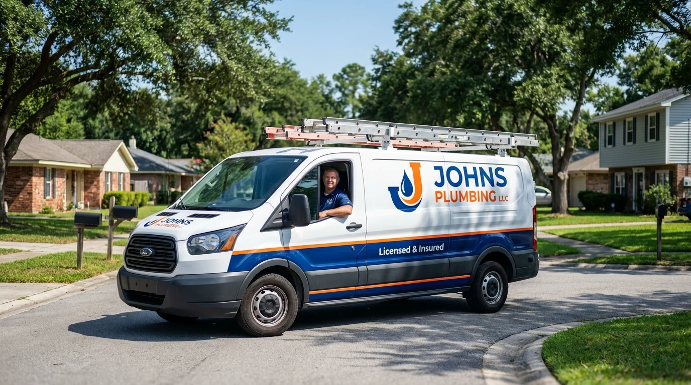 Johns Plumbing LLC service van in Snellville, GA