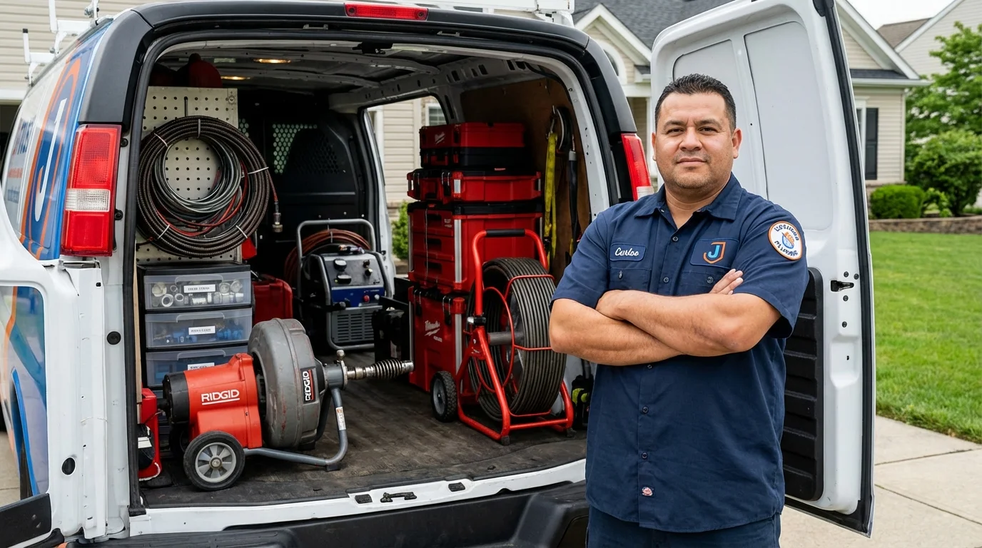 Professional drain cleaning equipment and Johns Plumbing LLC plumber in Snellville