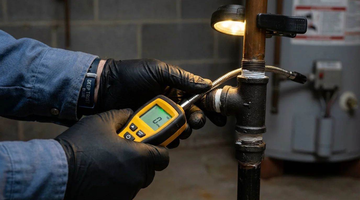 Gas leak detection with electronic sniffer by Johns Plumbing LLC in Snellville